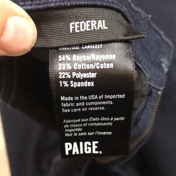 PAIGE Federal Slim Straight Jeans In Inkwell size 31 - Picture 11 of 12